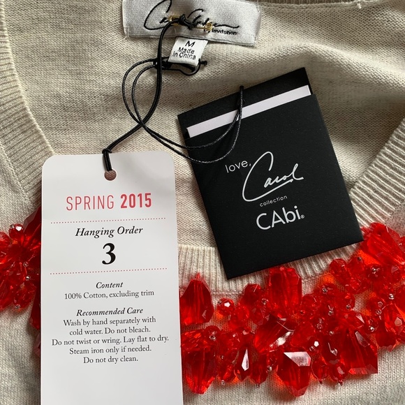 CAbi Rock Candy Shell Sweater Beaded Size: M - Picture 7 of 8